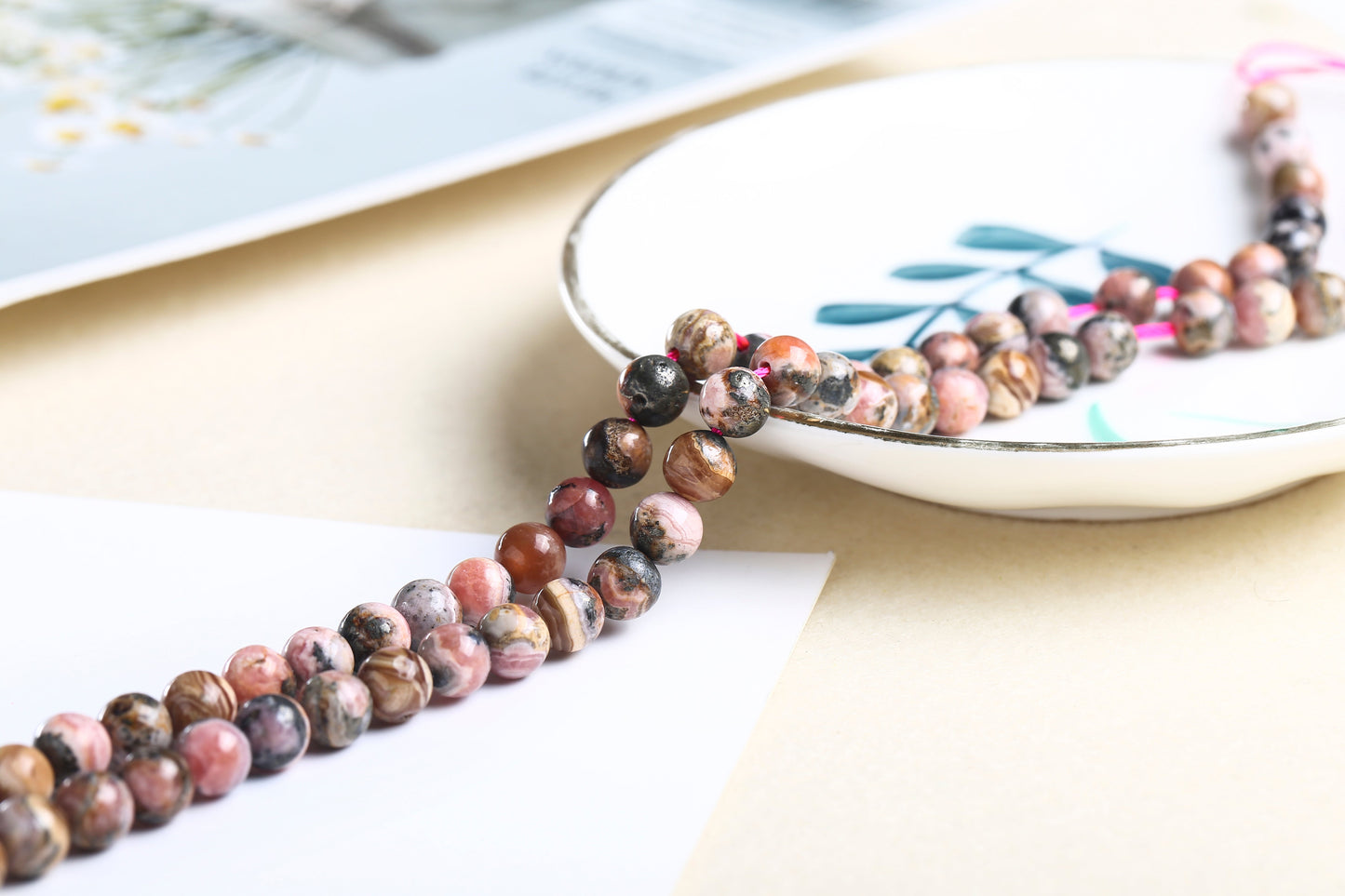 Natural Rhodochrosite Beads